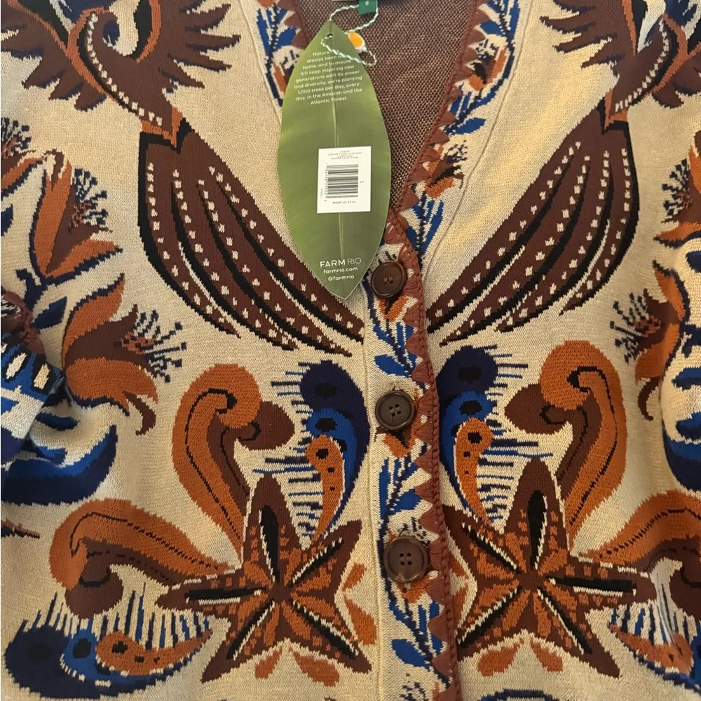 Farm Rio Land Nature Sand Knit Cardigan - Picture 8 of 11